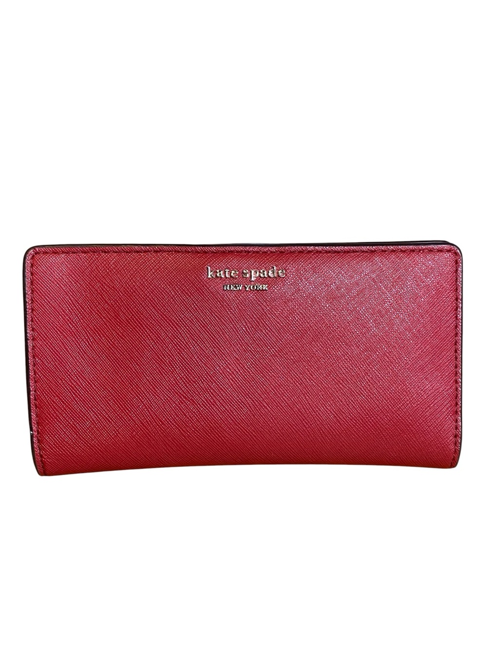 Kate Spade Cameron Slim Long Saffrino Red Leather Wallet
